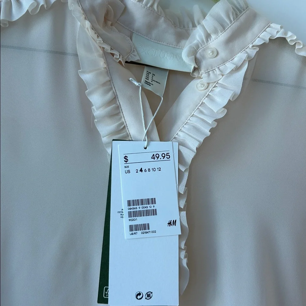 H&M Cream Ruffle Detail Blouse - Picture 5 of 11